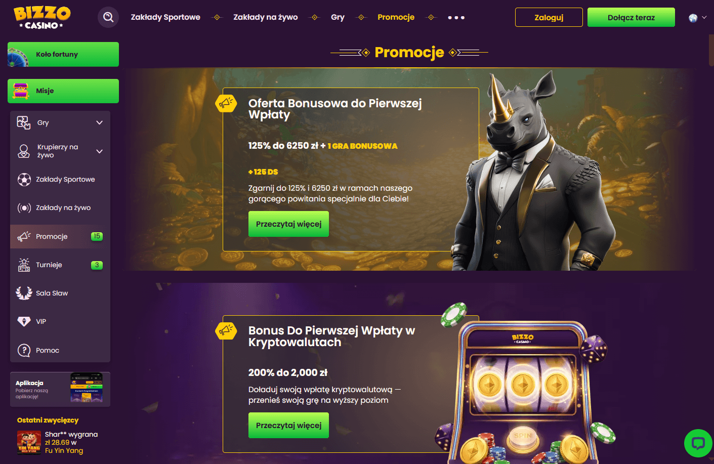 Bizzo_Casino_Zrzuty ekranu_Bonusy